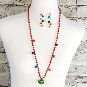 Christmas necklace earring set